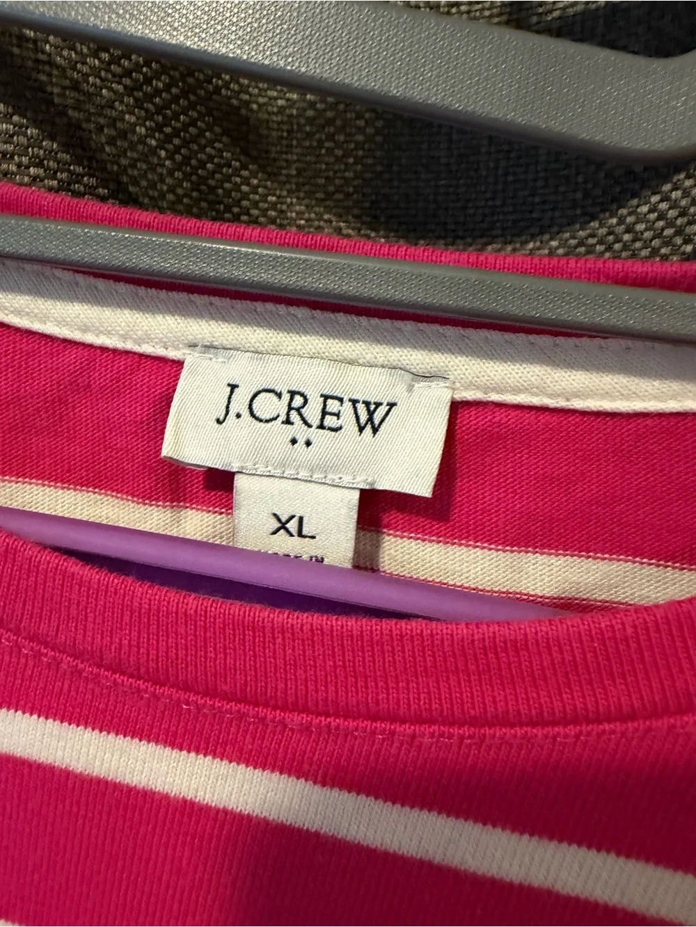 J. Crew Pink & White Striped Long-Sleeve Tee